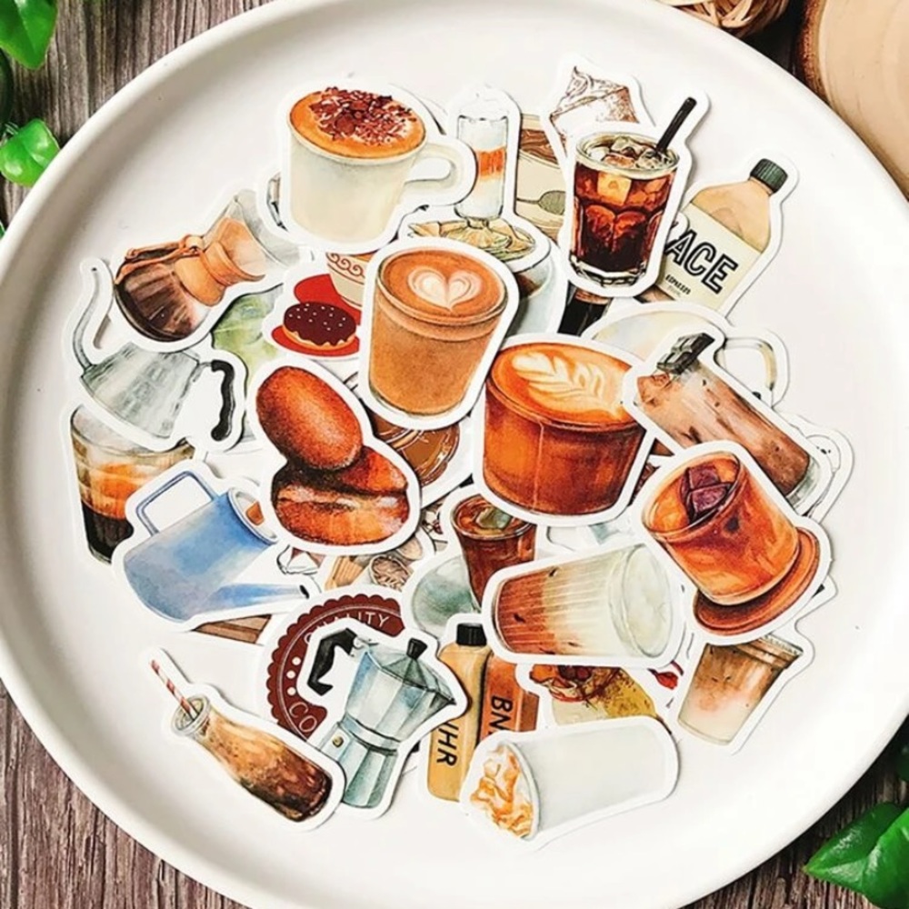 40 Random Coffee Pattern Stickers - Picture 7 of 10